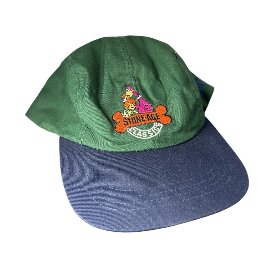 The Flinstones Dino and Pebbles Vintage Snapback Cap Hat green blue Dino